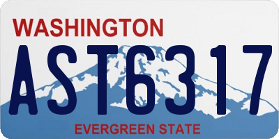 WA license plate AST6317