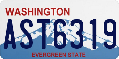 WA license plate AST6319