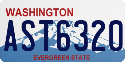 WA license plate AST6320