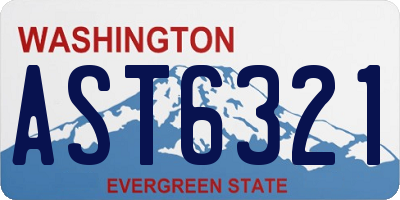 WA license plate AST6321