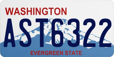 WA license plate AST6322