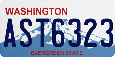 WA license plate AST6323