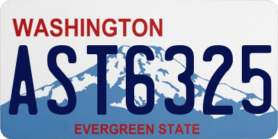 WA license plate AST6325