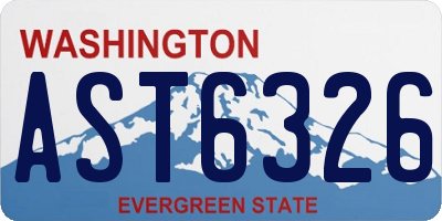 WA license plate AST6326
