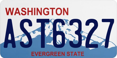 WA license plate AST6327