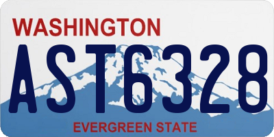 WA license plate AST6328