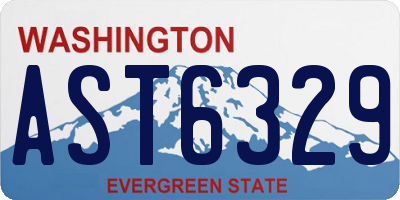 WA license plate AST6329