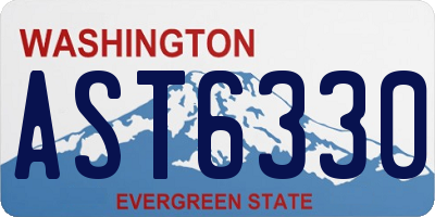 WA license plate AST6330