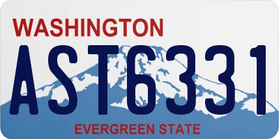 WA license plate AST6331