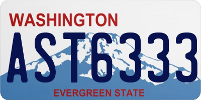 WA license plate AST6333