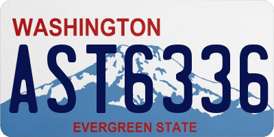 WA license plate AST6336