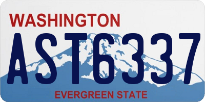 WA license plate AST6337