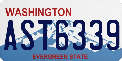WA license plate AST6339