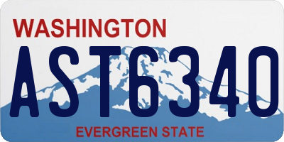 WA license plate AST6340