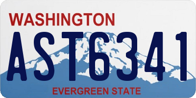 WA license plate AST6341