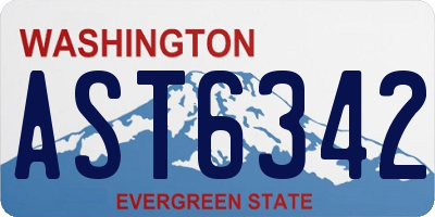 WA license plate AST6342