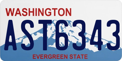 WA license plate AST6343