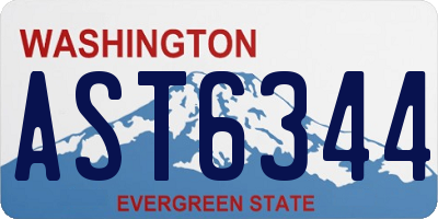 WA license plate AST6344
