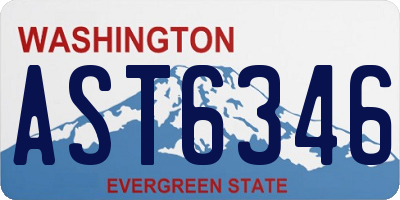 WA license plate AST6346
