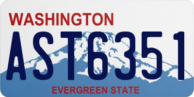 WA license plate AST6351