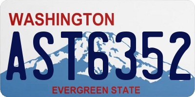 WA license plate AST6352