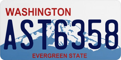 WA license plate AST6358