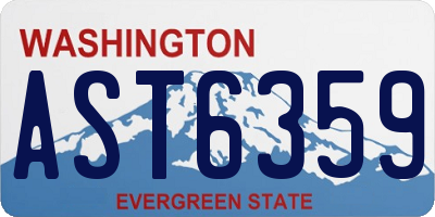 WA license plate AST6359
