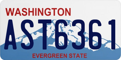 WA license plate AST6361