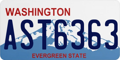 WA license plate AST6363