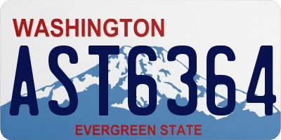 WA license plate AST6364