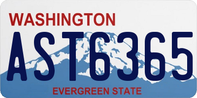 WA license plate AST6365