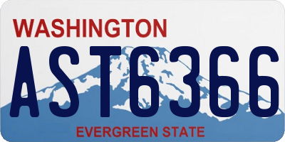 WA license plate AST6366