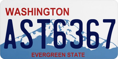 WA license plate AST6367