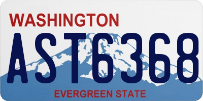 WA license plate AST6368