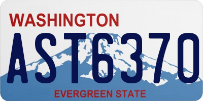 WA license plate AST6370