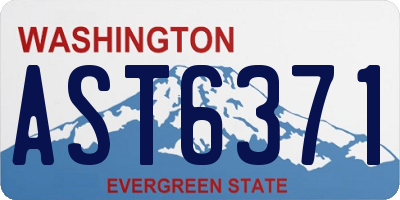 WA license plate AST6371