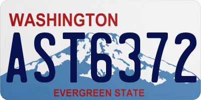 WA license plate AST6372