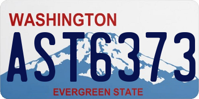 WA license plate AST6373