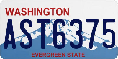 WA license plate AST6375