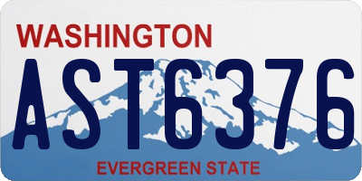 WA license plate AST6376