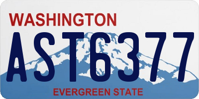 WA license plate AST6377