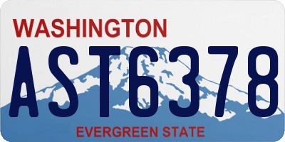 WA license plate AST6378