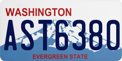 WA license plate AST6380