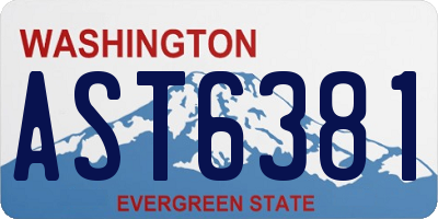 WA license plate AST6381