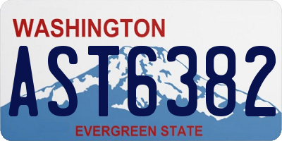 WA license plate AST6382