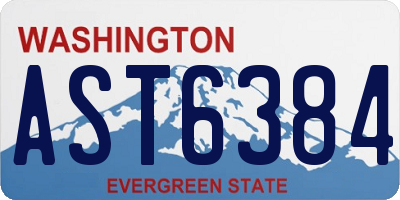 WA license plate AST6384