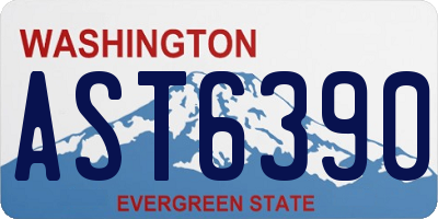WA license plate AST6390