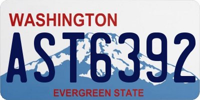 WA license plate AST6392