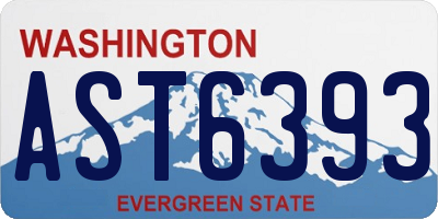 WA license plate AST6393