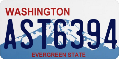 WA license plate AST6394